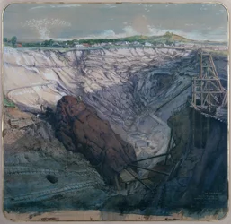 La Calamine, La Vieille Montagne, minería a cielo abierto, macizo de dolomía, 1857